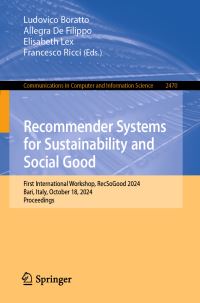 Book Cover for Recommender Systems for Sustainability and Social Good by International Workshop on Recommender Systems for Sustainability and Social Good