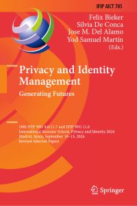 Book Cover for Privacy and Identity Management by 116 International Summer School IFIP WG 96117