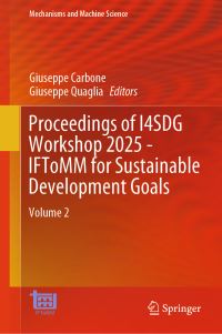 Book Cover for Proceedings of I4SDG Workshop 2025 - IFToMM for Sustainable Development Goals. Volume 2 by IFToMM Workshop for Sustainable Development Goals