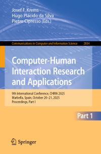 Book Cover for Computer-Human Interaction Research and Applications Part I by CHIRA Conference
