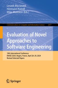 Book Cover for Evaluation of Novel Approaches to Software Engineering by Leszek Maciaszek, Hermann Kaindl, Mike Mannion