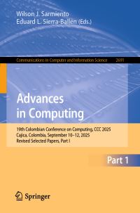 Book Cover for Advances in Computing Part I by Colombian Congress on Advances in Computing
