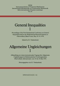 Book Cover for General Inequalities 1 / Allgemeine Ungleichungen 1 by BECKENBACH