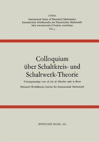Book Cover for Colloquium Über Schaltkreis- Und Schaltwerk-Theorie by 