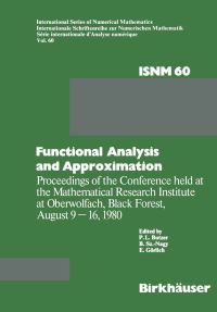 Book Cover for Functional Analysis and Approximation by PL Butzer, E Gärlich, B SzökefalviNagy