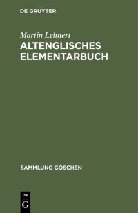 Book Cover for Altenglisches Elementarbuch by Martin Lehnert