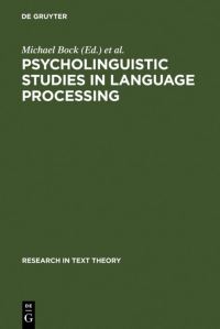 Book Cover for Psycholinguistic Studies in Language Processing by Michael Bock, Gert Rickheit