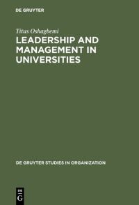 Book Cover for Leadership and Management in Universities by Titus Oshagbemi