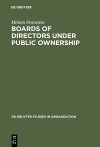 Book Cover for Boards of Directors Under Public Ownership by Miriam Dornstein