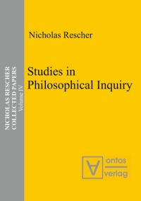 Book Cover for Studies in Philosophical Inquiry by Nicholas Rescher