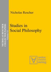 Book Cover for Studies in Social Philosophy by Nicholas Rescher