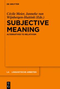 Book Cover for Subjective Meaning by Cécile Meier, Janneke van WijnbergenHuitink