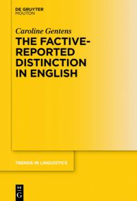 Book Cover for The Factive-Reported Distinction in English by Caroline Gentens