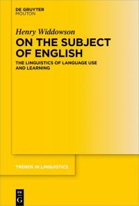 Book Cover for On the Subject of English by Henry Widdowson