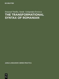 Book Cover for The Transformational Syntax of Romanian by Emanuel Vasiliu, Sanda GolopentiaEretescu