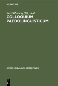 Book Cover for Colloquium Paedolinguisticum by Karel Ohnesorg,   International Society of Phonetic Sciences