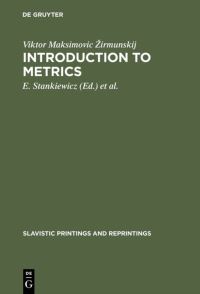Book Cover for Introduction to Metrics by Viktor Maksimovic Zirmunskij