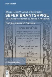 Book Cover for Sefer Brantshpigl by Moses Henochs AltschulJeruschalmi