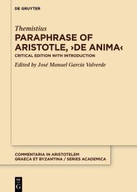 Book Cover for Paraphrase of Aristotle, 'De Anima' by Themistius