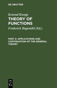 Book Cover for Applications and Continuation of the General Theory by Konrad Knopp