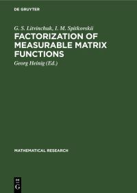 Book Cover for Factorization of Measurable Matrix Functions by G S Litvinchuk, I M Spitkovskii