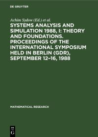 Book Cover for Systems Analysis and Simulation 1988, I by Achim Sydow, Spyros G Tzafestas, Robert Vichnevetsky