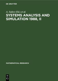 Book Cover for Systems Analysis and Simulation 1988, II by A Sydow, S G Tzafestas, R Vichnevetsky