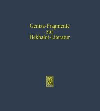 Book Cover for Geniza-Fragmente Zur Hekhalot-Literatur by Peter Schafer
