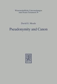 Book Cover for Pseudonymity and Canon by David G Meade
