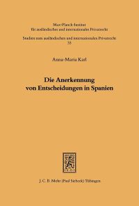 Book Cover for Die Anerkennung Von Entscheidungen in Spanien by Sinn