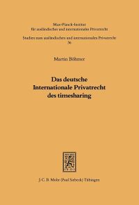 Book Cover for Das Deutsche Internationale Privatrecht Des Timesharing by Martin Bohmer