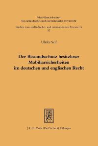 Book Cover for Der Bestandsschutz Besitzloser Mobiliarsicherheiten Im Deutschen Und Englischen Recht by Universitat Kiel Institut Fur Weltwirtschaft, Horst Siebert