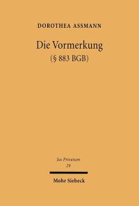 Book Cover for Die Vormerkung ( 883 BGB) by Horst Siebert