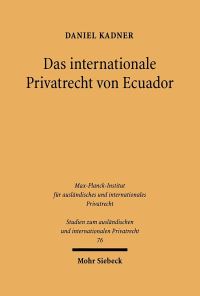 Book Cover for Das Internationale Privatrecht Von Ecuador by Daniel Kadner