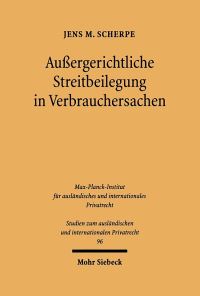 Book Cover for Aussergerichtliche Streitbeilegung in Verbrauchersachen by Jens M Scherpe