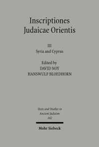 Book Cover for Inscriptiones Judaicae Orientis by David Noy, H Bloedhorn