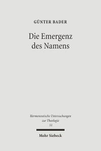 Book Cover for Die Emergenz Des Namens by Gunter Bader