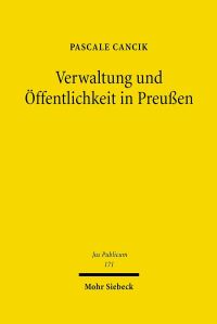 Book Cover for Verwaltung Und Offentlichkeit in Preussen by Pascale Cancik
