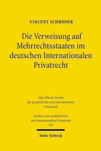 Book Cover for Die Verweisung Auf Mehrrechtsstaaten Im Deutschen Internationalen Privatrecht by Vincent Schroder