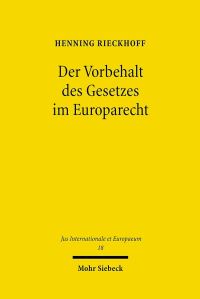 Book Cover for Der Vorbehalt Des Gesetzes Im Europarecht by Henning Rieckhoff