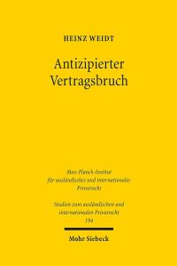 Book Cover for Antizipierter Vertragsbruch by Heinz Weidt