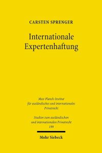 Book Cover for Internationale Expertenhaftung by Carsten Sprenger