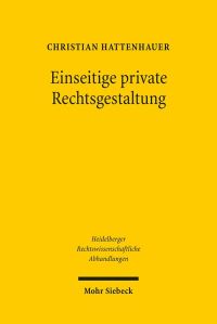 Book Cover for Einseitige Private Rechtsgestaltung by Judy Froshaug, David Binns