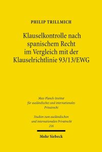 Book Cover for Klauselkontrolle Nach Spanischem Recht Im Vergleich Mit Der Klauselrichtlinie 93/13/EWG by Philip Trillmich