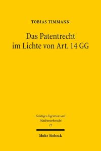 Book Cover for Das Patentrecht Im Lichte Von Art. 14 GG by Rainer Baasner, Georg Reichard