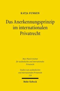 Book Cover for Das Anerkennungsprinzip Im Internationalen Privatrecht by Katja Funken