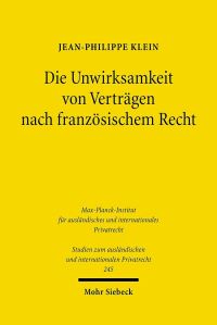 Book Cover for Die Unwirksamkeit Von Vertragen Nach Franzosischem Recht by JeanPhilippe Klein