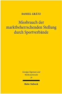 Book Cover for Missbrauch Der Marktbeherrschenden Stellung Durch Sportverbande by Daniel Gratz