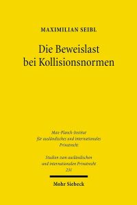 Book Cover for Die Beweislast Bei Kollisionsnormen by Maximilian Seibl