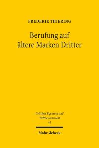 Book Cover for Berufung Auf Altere Marken Dritter by Eduard Iricinschi, Holger M Zellentin